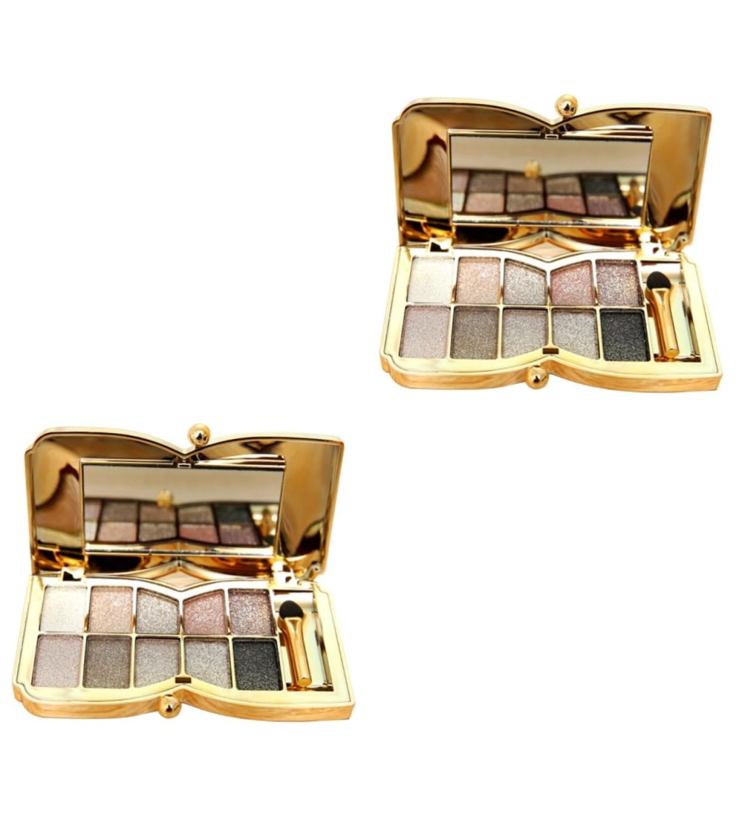 Didiseaon 2pcs # Glitter & Brush Flash Colorful Makeup Eyeshadow Colors Shadow Mirror With Eye - Buy Online on GoSupps.com