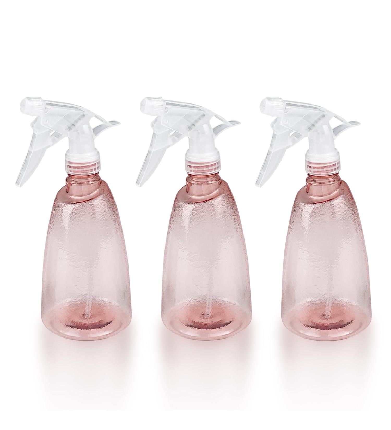 Gvolatee 3 STK 500ml Refillable Spray Bottles - Transparent Plastic Atomizer for Plants Hair and Cleaning - Professional Water Spray Bottle in Pink - Buy Online on GoSupps.com