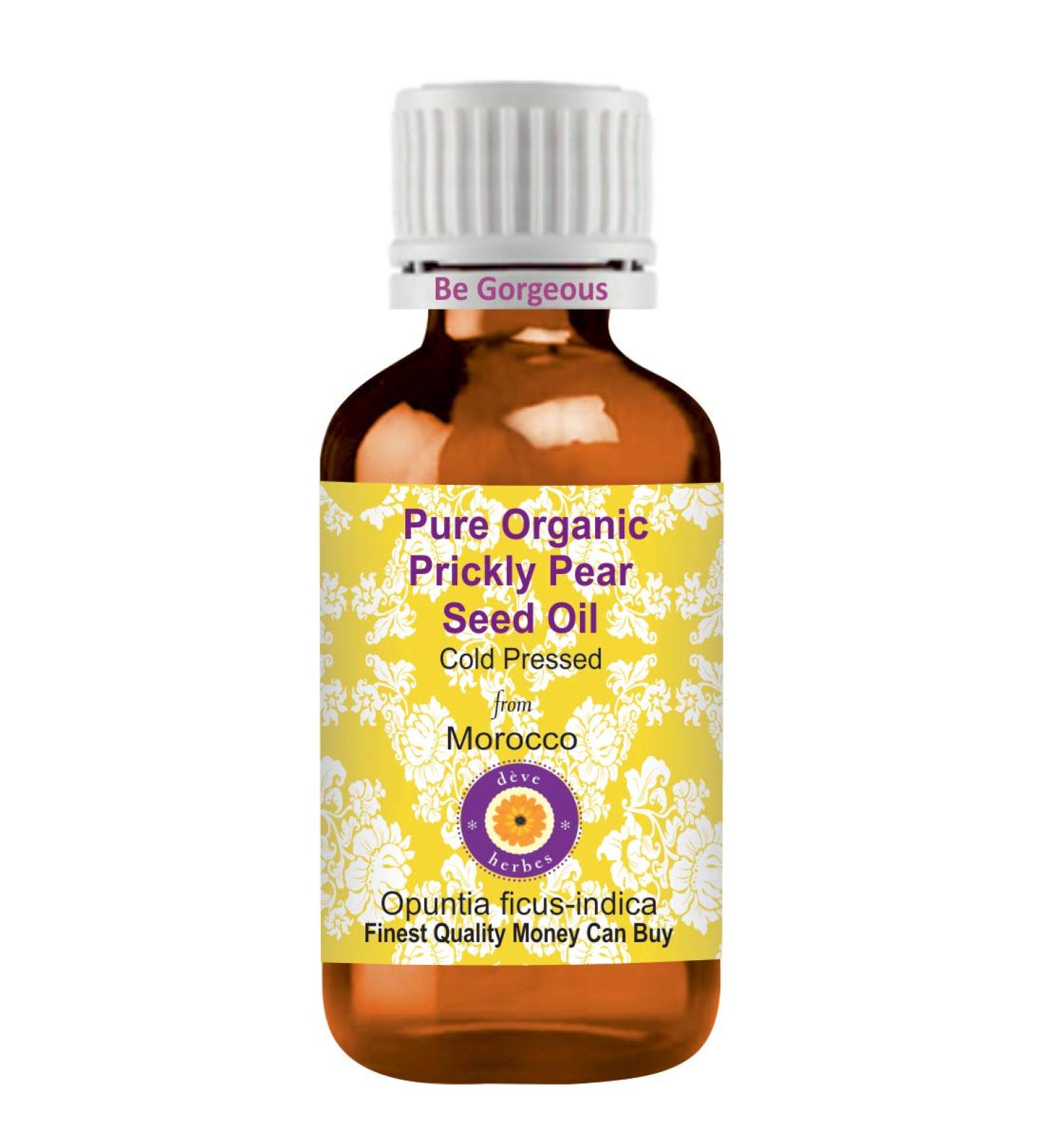 Deve Herbes Pure Organic Prickly Pear Seed oil Opuntia ficusindica 100 Natural Therapeutic Grade 30ml - Buy Online on GoSupps.com