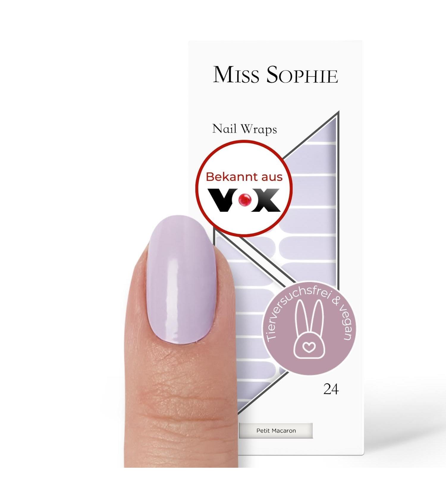 Miss Sophie Petit Macaron Nail Wraps - Lilac Colored Ultra-Thin Self-Adhesive 24 Long-Lasting Nail Films - Buy Online on GoSupps.com