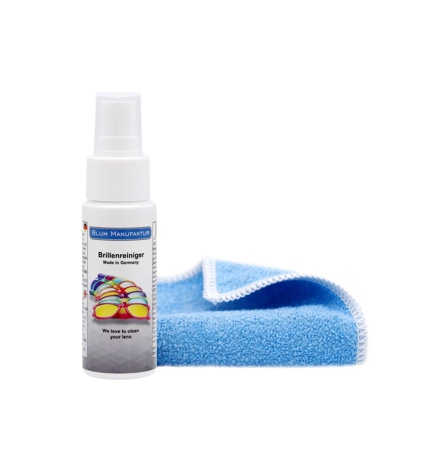 Blum Manufaktur 50ml Glasses Cleaner with Microfiber Cloth | High-Quality Glass Spray for Quick & Thorough Cleaning - Buy Online on GoSupps.com