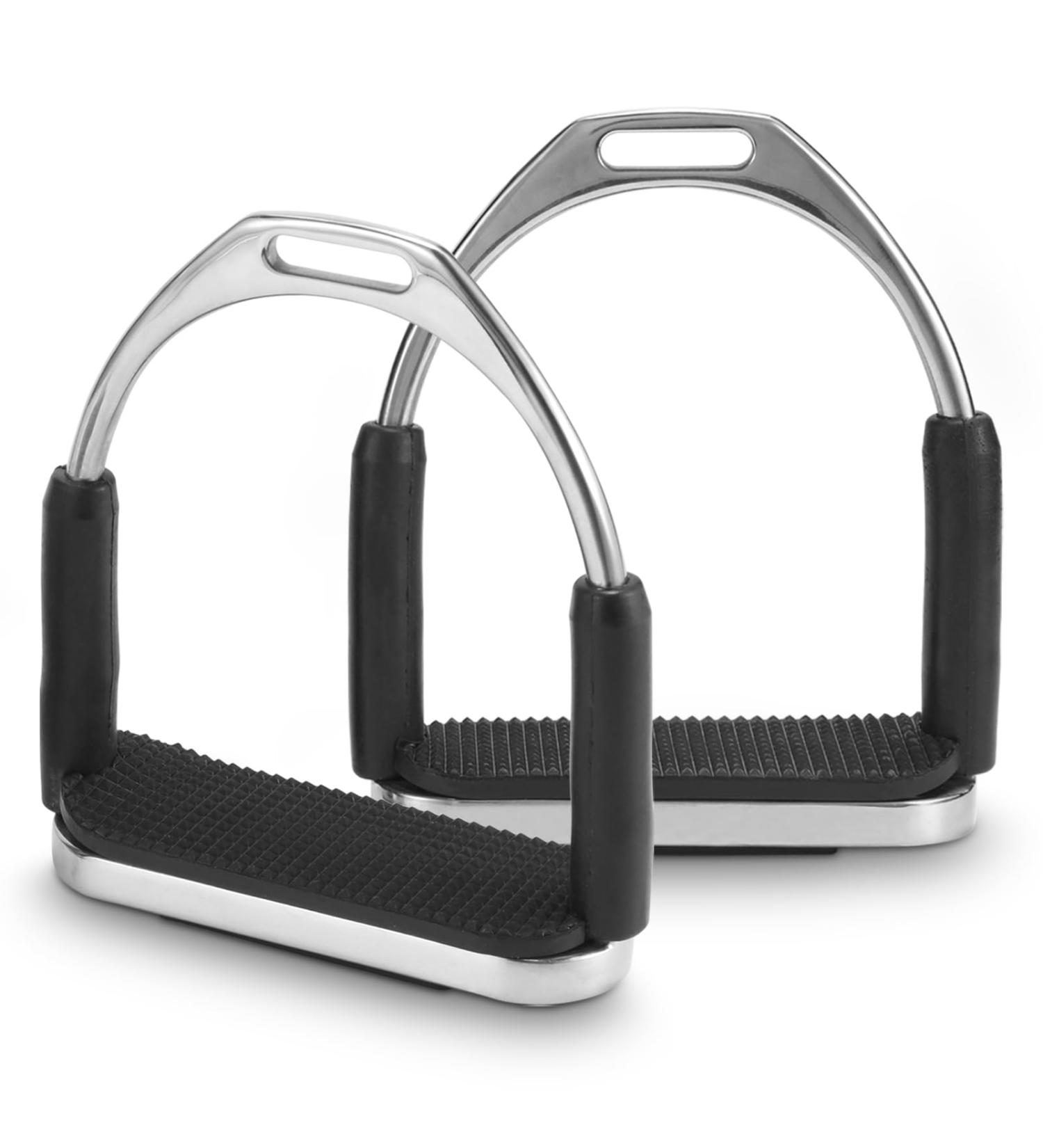 Frdhee Safety Stainless Steel Stirrups for Adults & Children | Anti-Slip Rubber Tread | Equestrian Saddle Safety - 2 Pieces - Buy Online on GoSupps.com