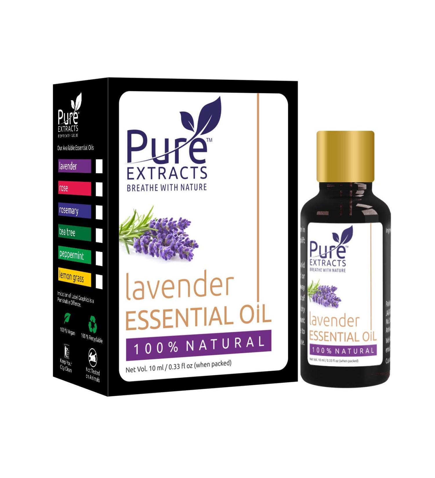 Pure Extracts Lavender Essential Oil 10ml 100% Pure Natural & Undiluted - Buy Online on GoSupps.com