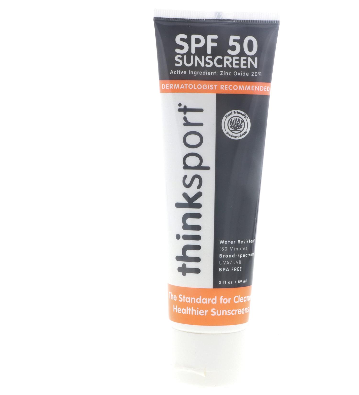 Thinksport Sunscreen SPF 50+ - Premium Non-Toxic Sunscreen - 3 fl oz - International Shipping Available - Buy Online on GoSupps.com
