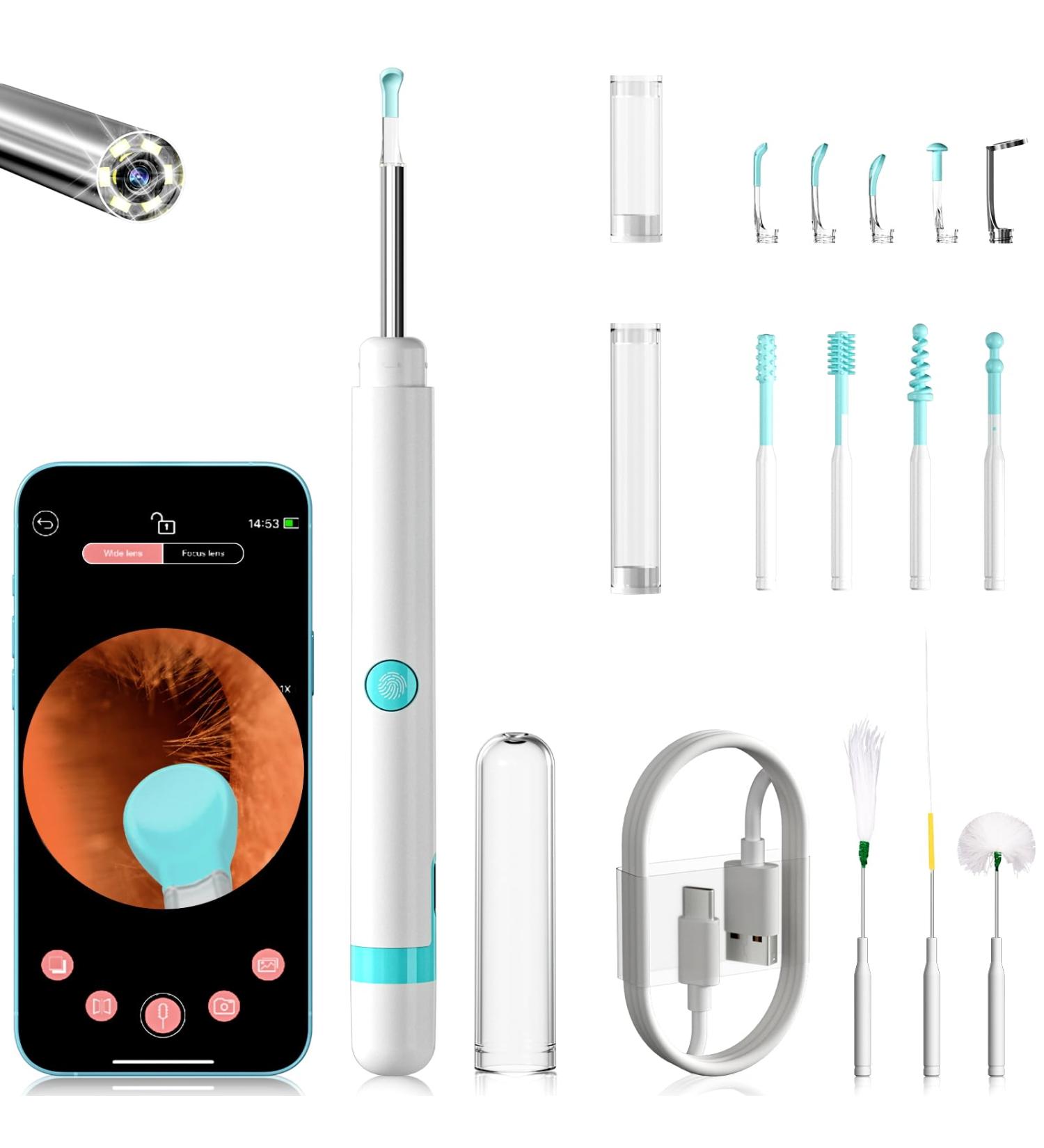 Premium Ear Wax Removal Tool with 1080P HD Camera & LED Light Complete Ear Cleaning Kit for iOS & Android - Buy Online on GoSupps.com