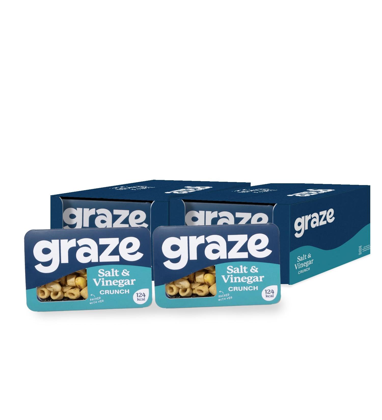 Graze - Salt & Vinegar Snacks - Healthy Snacks Alternative for Crisps Mixed Nuts & Pretzels - Ideal if you Love Corn Broad beans and Corn hoops mixed Savoury Vegan Snacks (18x28g pack) - Buy Online on GoSupps.com