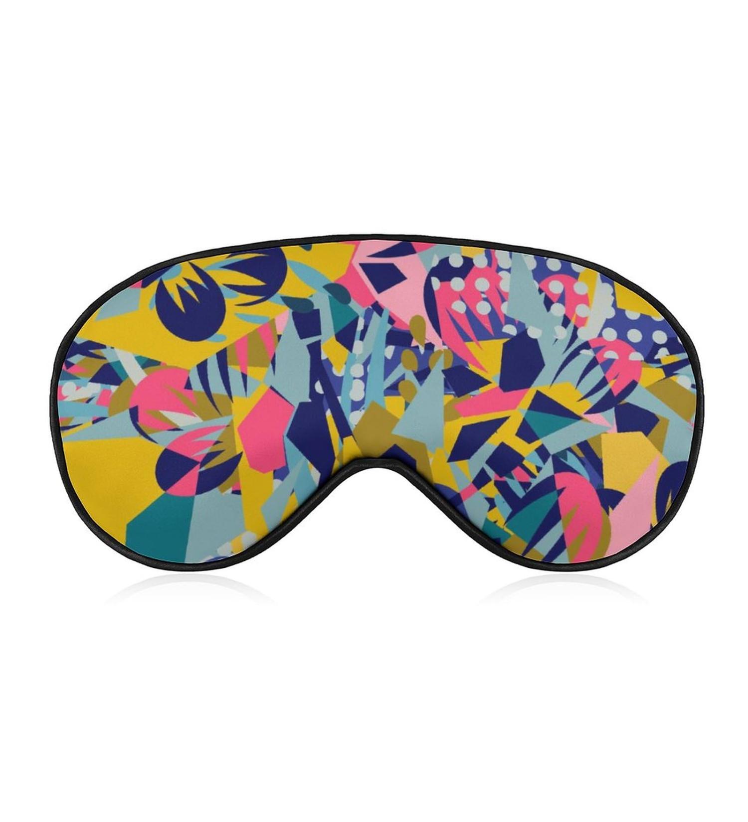 Hand Drawn Abstract Floral Sleep Mask - Adjustable Strap, Blocks Light - Unisex Eye Cover for Sleeping, Travel, and Nap - Buy Online on GoSupps.com