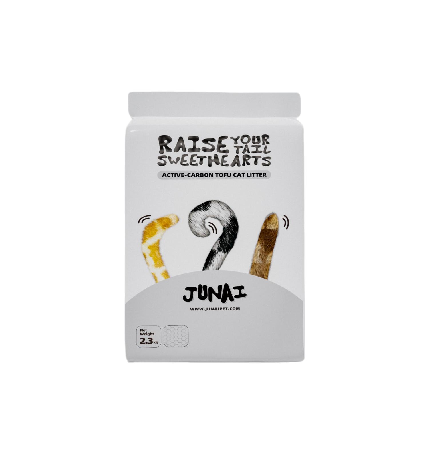 JUNAI Tofu Cat Litter 2.3kg Active-Carbon Crushed Natural Clumping Cat Litter flushable Biodegradable Kitty Litter Good for All cat Litter Box Lightweight dust Free and Odor Control Active-Carbon Crushed One Pack