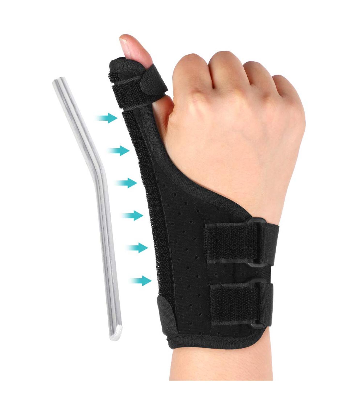 Thumb Support Brace with Removable Splint - Adjustable Finger Protector for Arthritis & Carpal Tunnel Relief - Universal Left/Right Hand Stabilizer - Buy Online on GoSupps.com