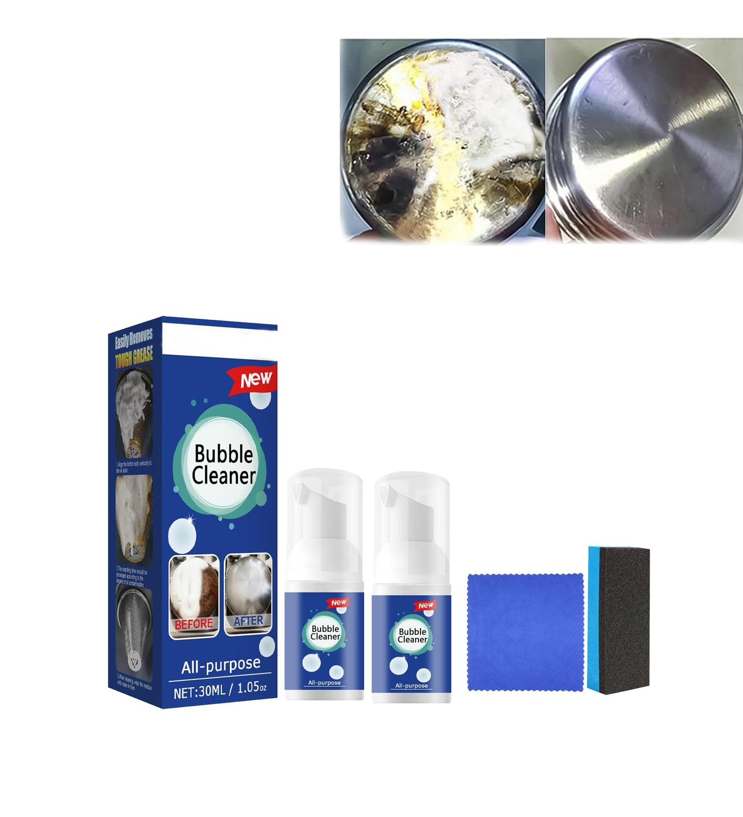 Bubble Cleaner Foaming Heavy Oil Stain Cleaner Kitchen Deep Cleaning Spray Stubborn Grease & Grime Remover Bubble Spray (2 * 30ml) 2*30ml - Buy Online on GoSupps.com