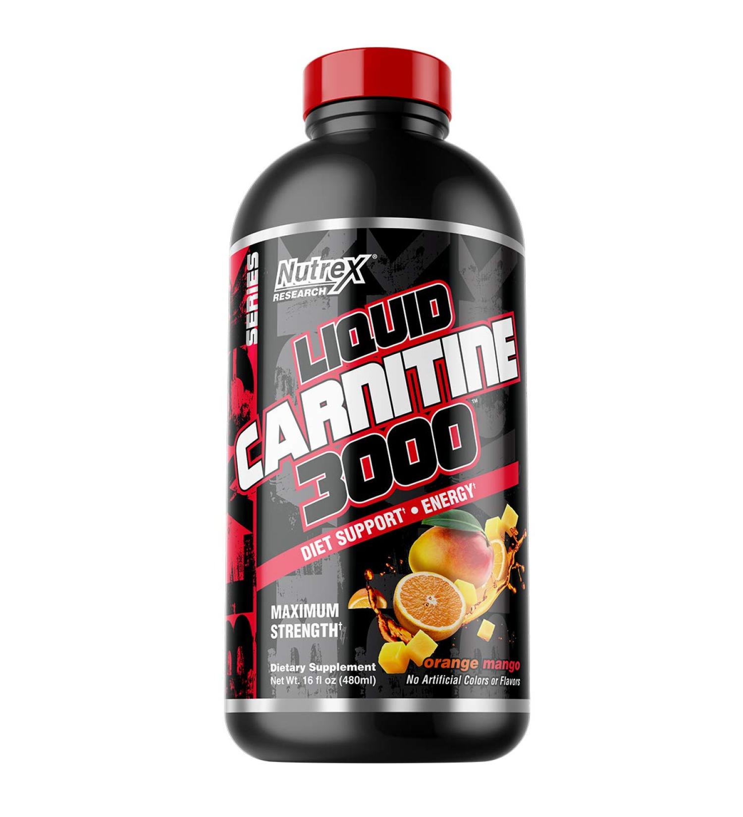 Nutrex Liquid Carnitine 3000 - Orange Mango, 16 fl oz | Boost Energy & Weight Loss - Buy Online on GoSupps.com