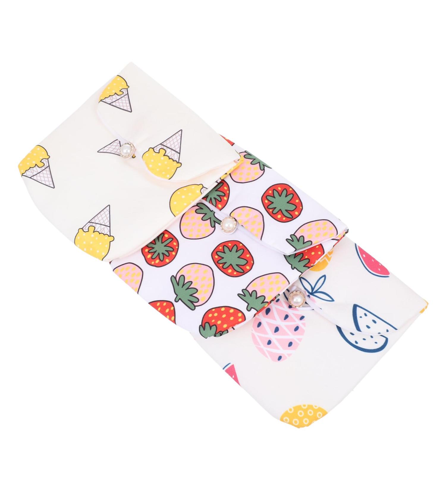 3pcs Healeved Napkin Storage Bag Set - Portable Hygiene & Makeup Pouch for Travel - Buy Online on GoSupps.com