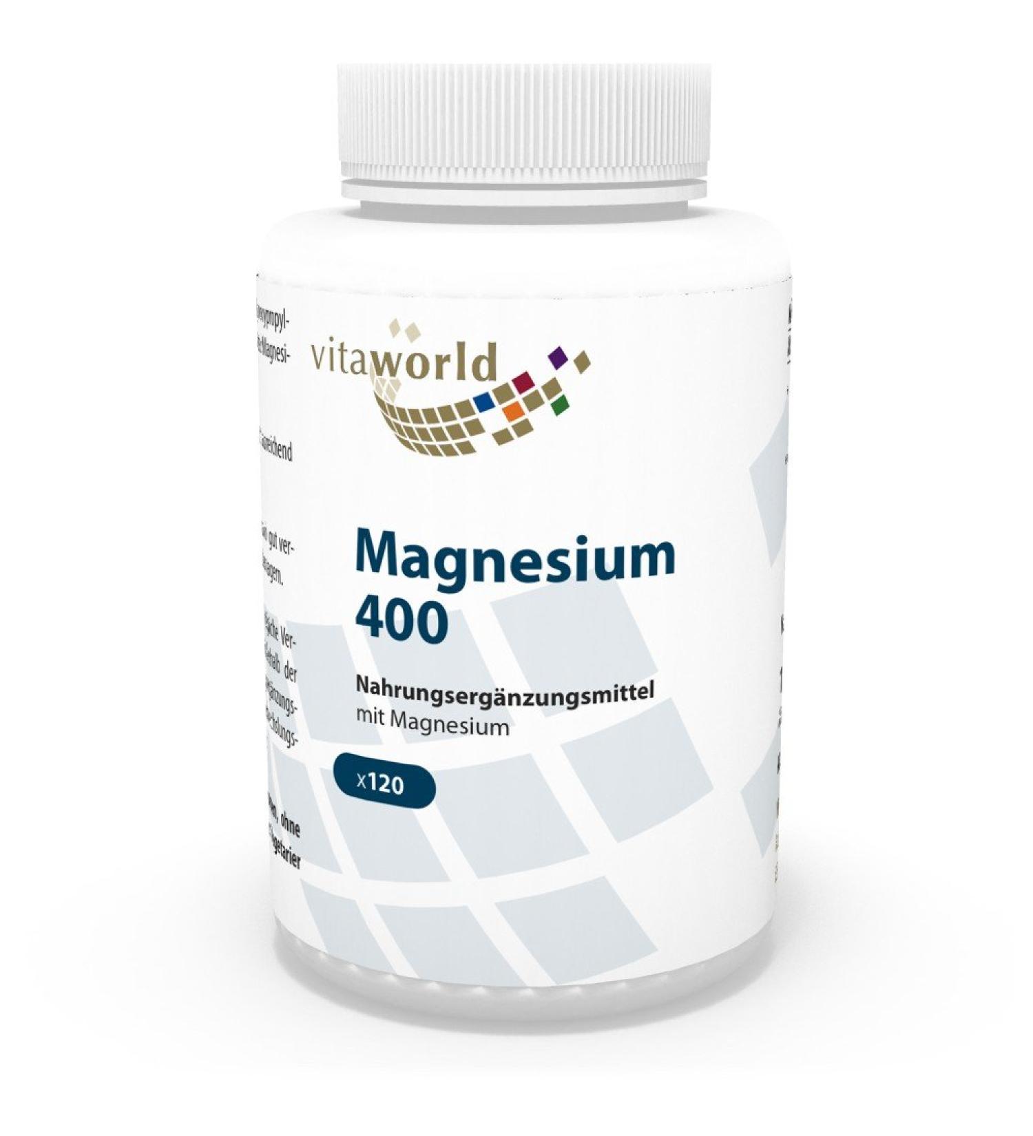 Vita World Magnesium 400mg 120 capsules Made in Germany