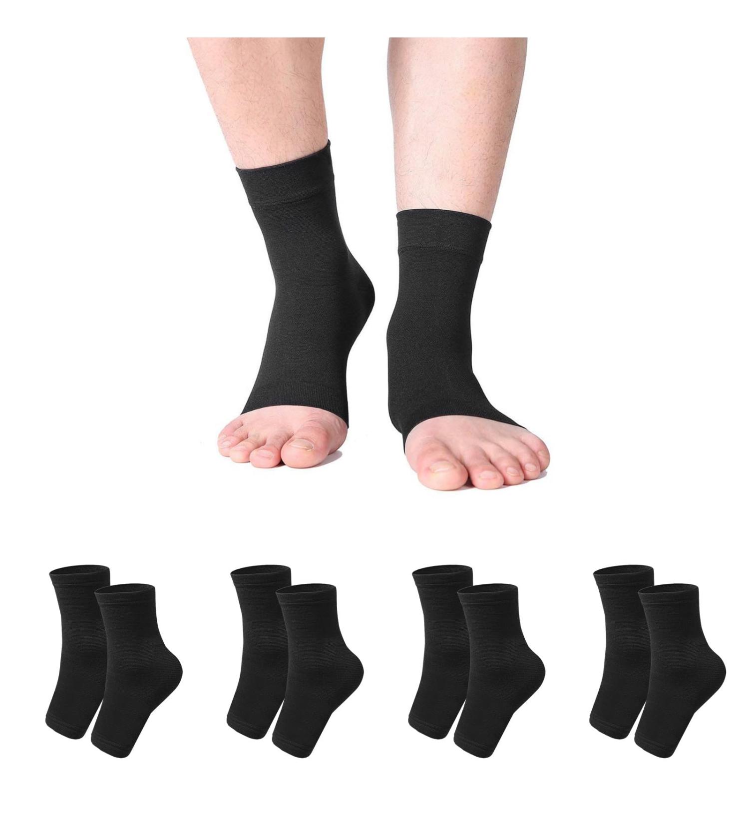 Kitnelw Compression Socks for Women & Men - 4 Pairs Black Compression Stockings for Sports & Travel | L/XL - Buy Online on GoSupps.com