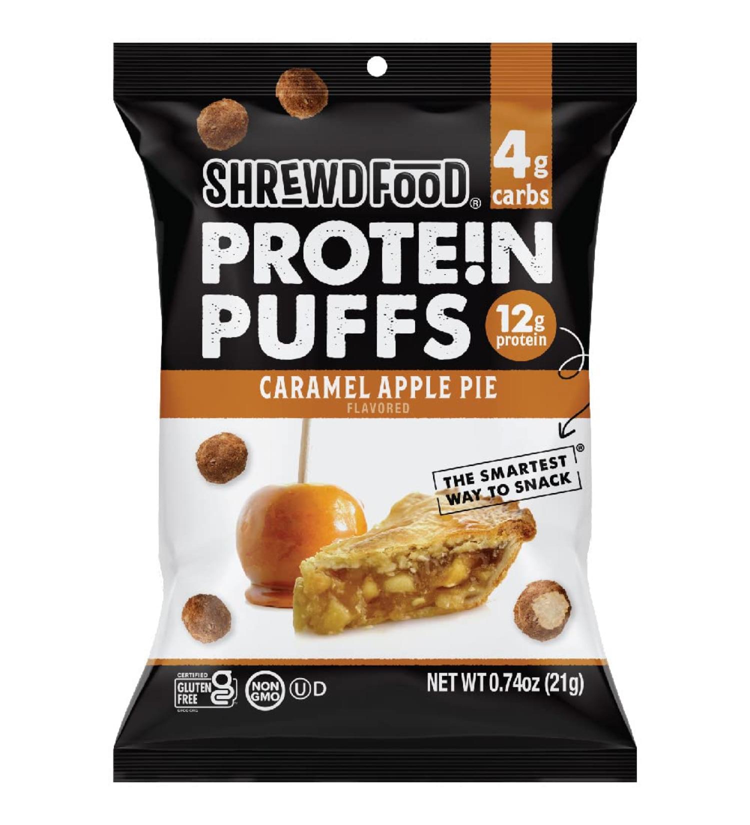 Shrewd Food Caramel Apple Pie Protein Puffs - Low Carb High Protein Snack (Pack of 8) - Buy Online on GoSupps.com