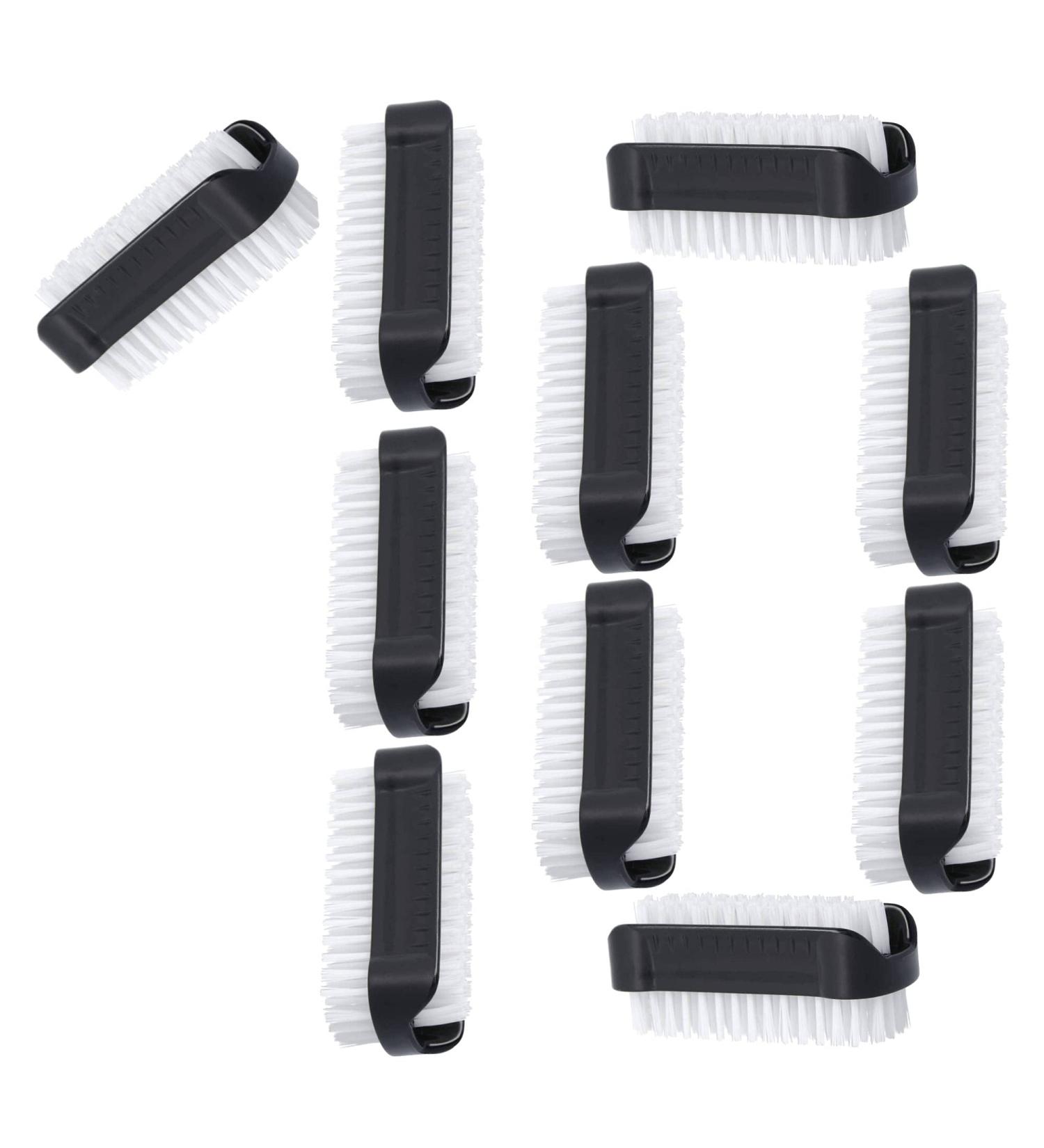 Parsa Beauty Double-Sided Nail Brush Set - 10 Black Brushes for Home & Workshop | Perfect for Hand Washing Bathroom Toilet & Sink - Buy Online on GoSupps.com