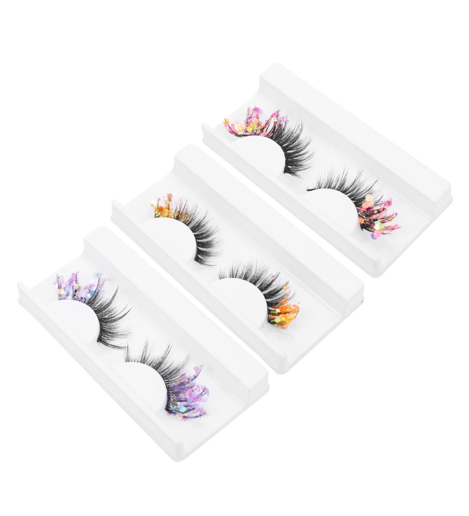 minkissy 6 Pairs Fluorescent False Eyelashes Glitter Lashes Glitter Eyelashes Lashes with Glitter False Lashes Lashes Cosmetic Lashes High-grade Fiber 3d Decorate Dense - Buy Online on GoSupps.com
