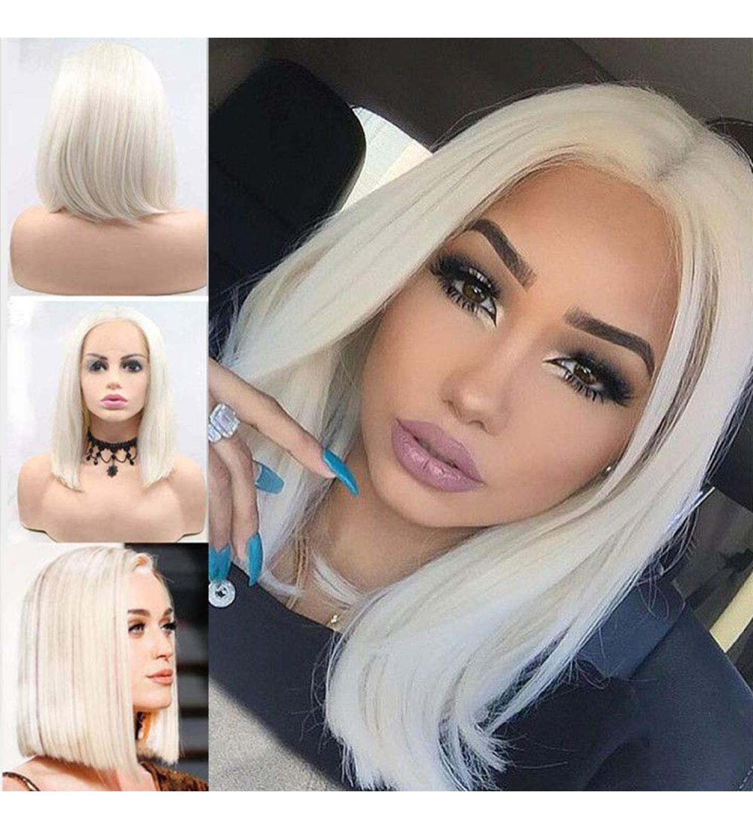 Karissa Hair: Best Blonde Bob Synthetic Lace Front Wig for Women | Short Straight Lace Wig with Baby Hair - Ideal for Cosplay & Parties - Buy Online on GoSupps.com