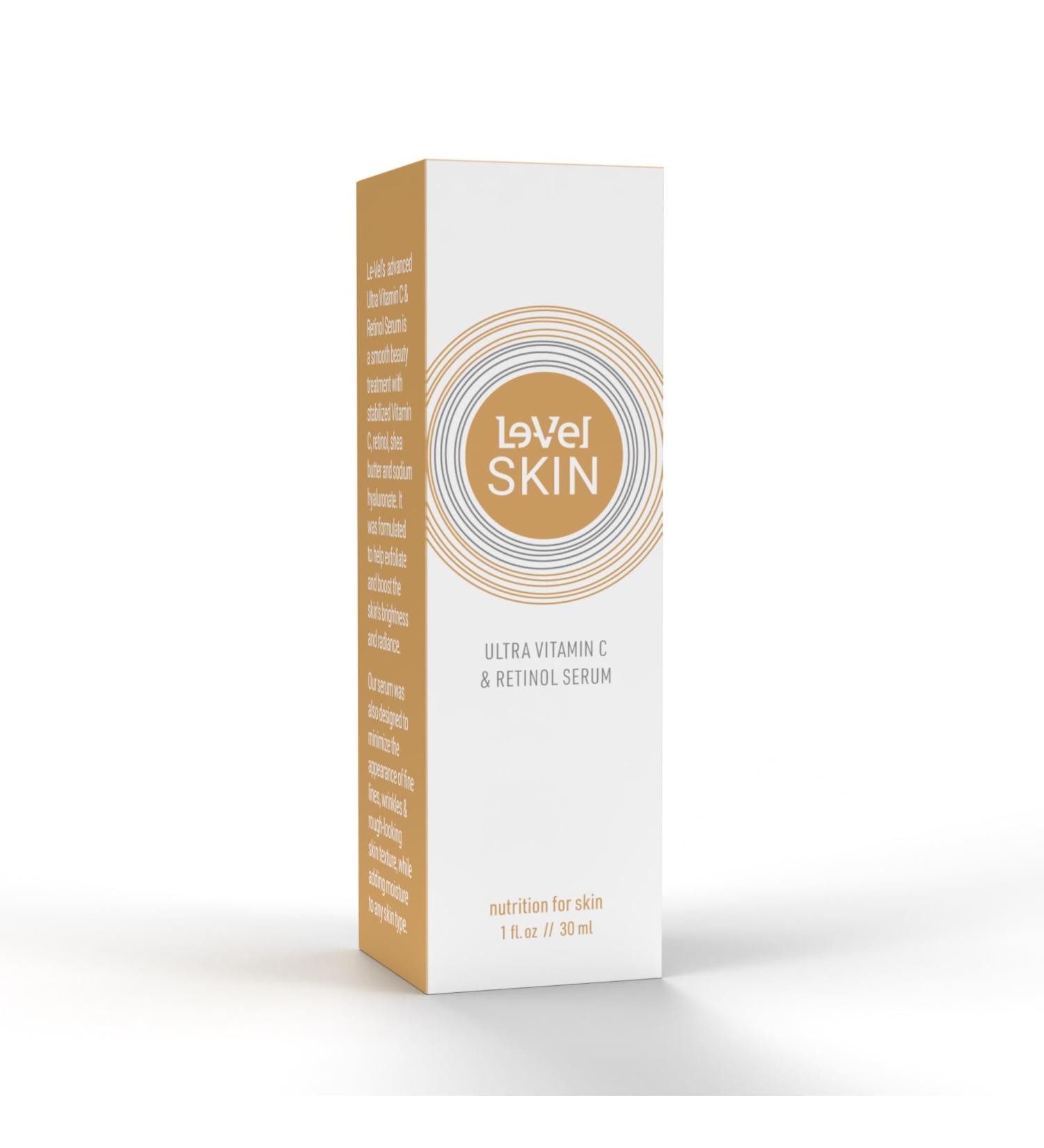 Le-Vel SKIN Ultra Vitamin C & Retinol Serum | Best Vitamin C Face Serum for All Skin Types | Anti-Aging & Uneven Skin Tone Solution for Luminous Complexion - Buy Online on GoSupps.com
