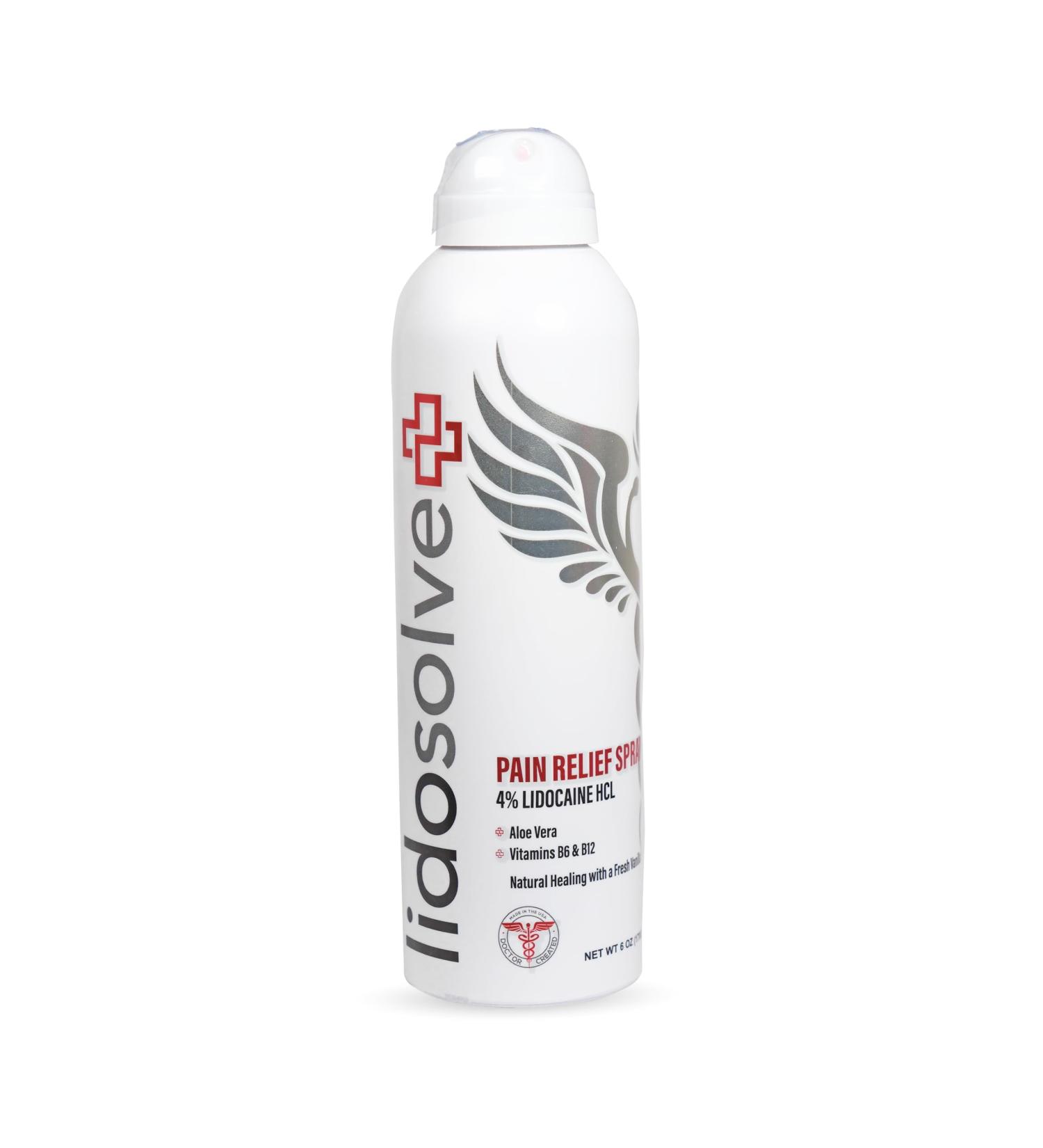 Lidosolve+ Pain Relief Spray 4% Lidocaine Vanilla Scent VIT B6 & B12 Aloe Vera - Buy Online on GoSupps.com
