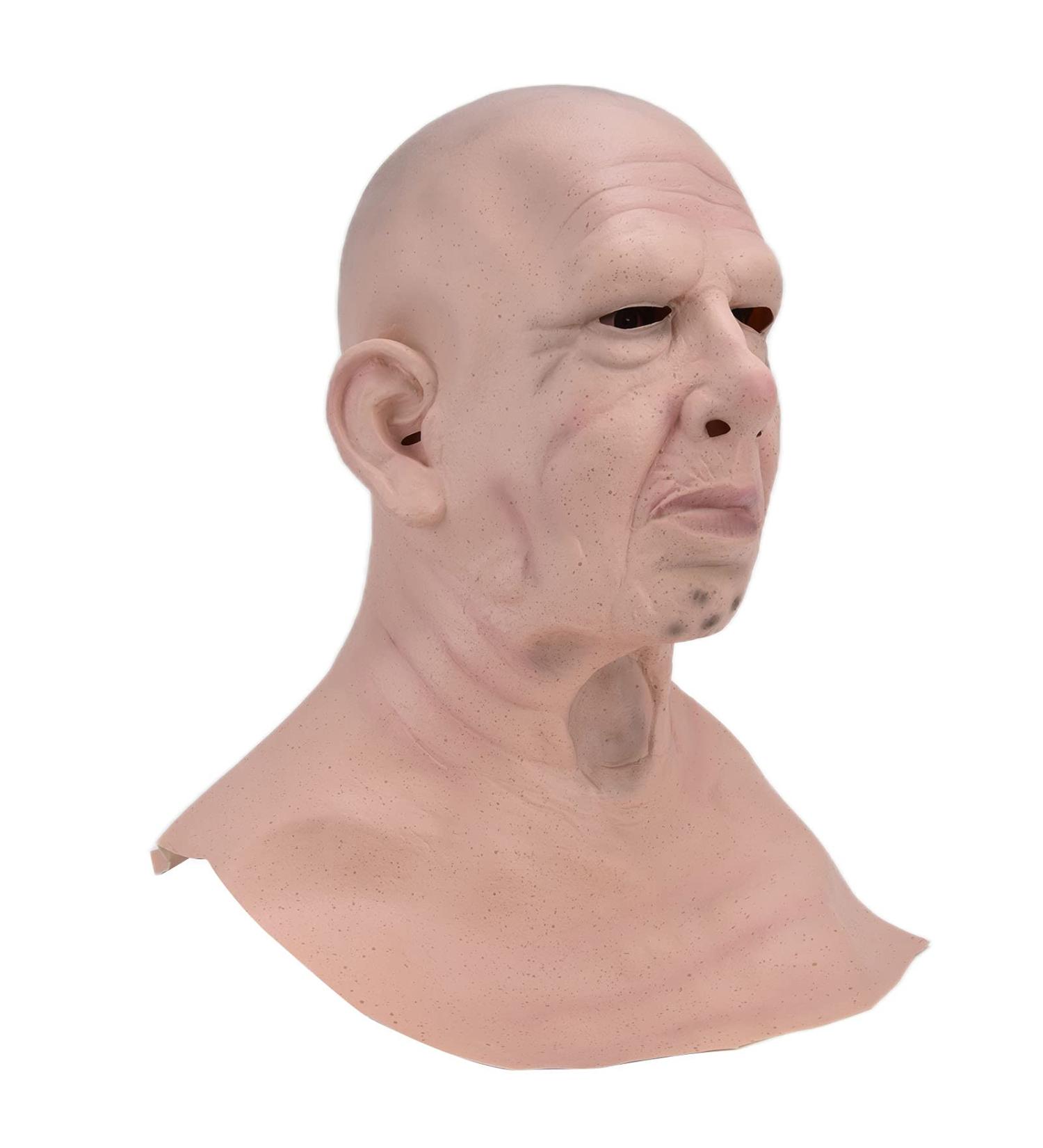 Bald Head Man Environmental Old Man Mask Halloween Mask Protection Costume Soft for Haunted Houses for Adults for Teenager for Halloween for Easter - Buy Online on GoSupps.com