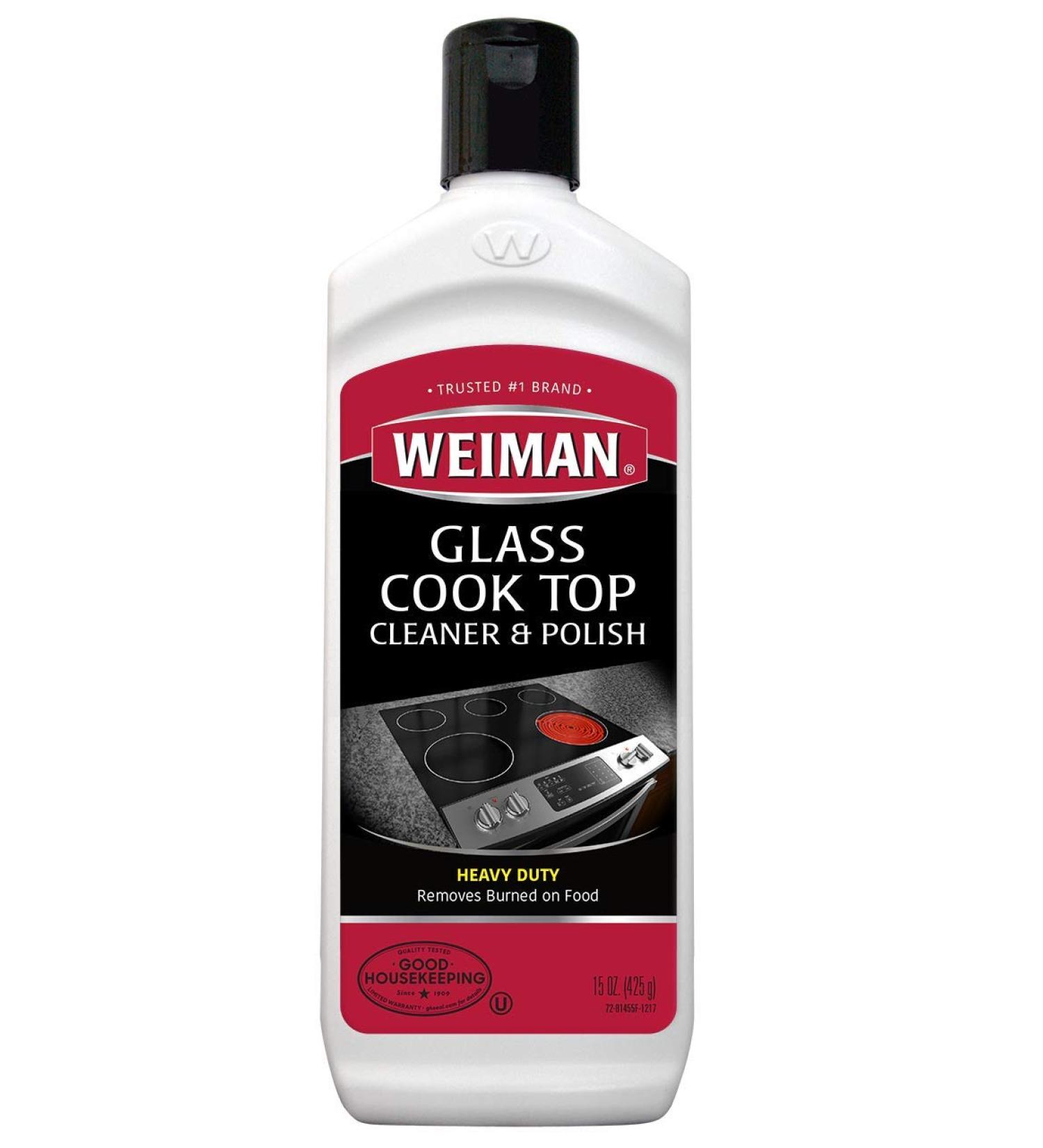 Weiman Glass Cooktop Cleaner & Polish - 15 Oz | For Glass/Ceramic Smooth Top Ranges | Shines & Protects | Gentle Formula - Buy Online on GoSupps.com