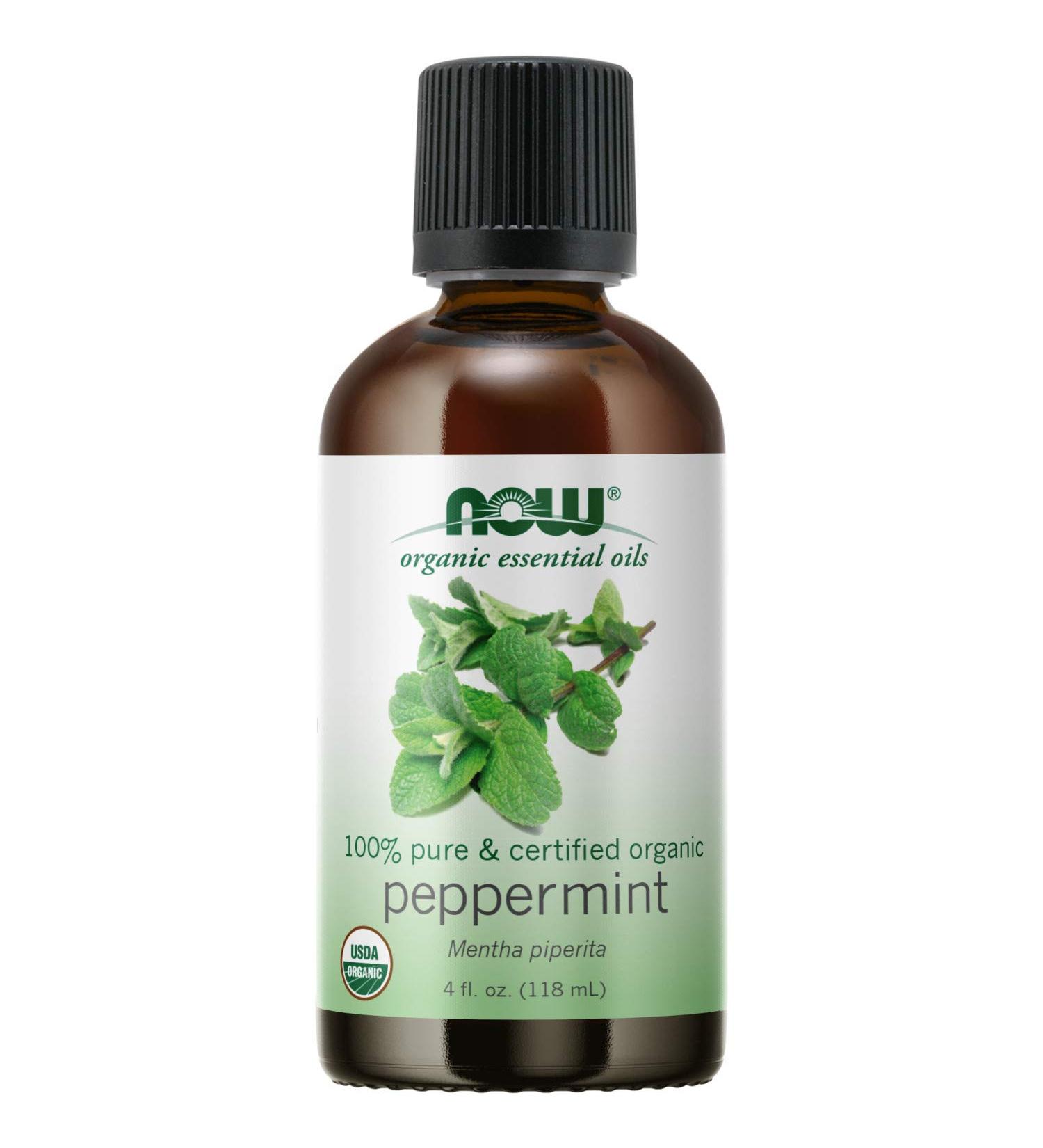 Now Foods Organic Peppermint Essential Oil 4 fl oz - Pure & Natural Aromatherapy - Buy Online on GoSupps.com