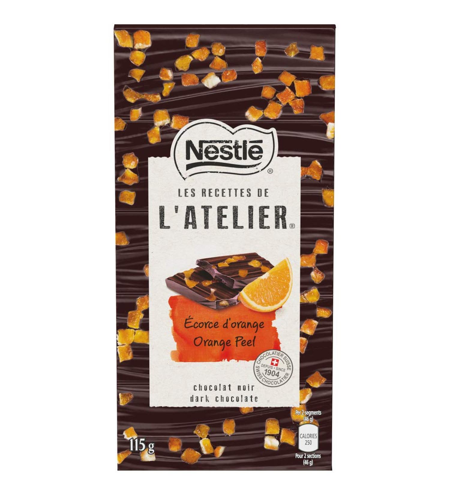 NESTL LES Recettes De L Atelier Orange Peel Dark Chocolate 115 Grams - Buy Online on GoSupps.com