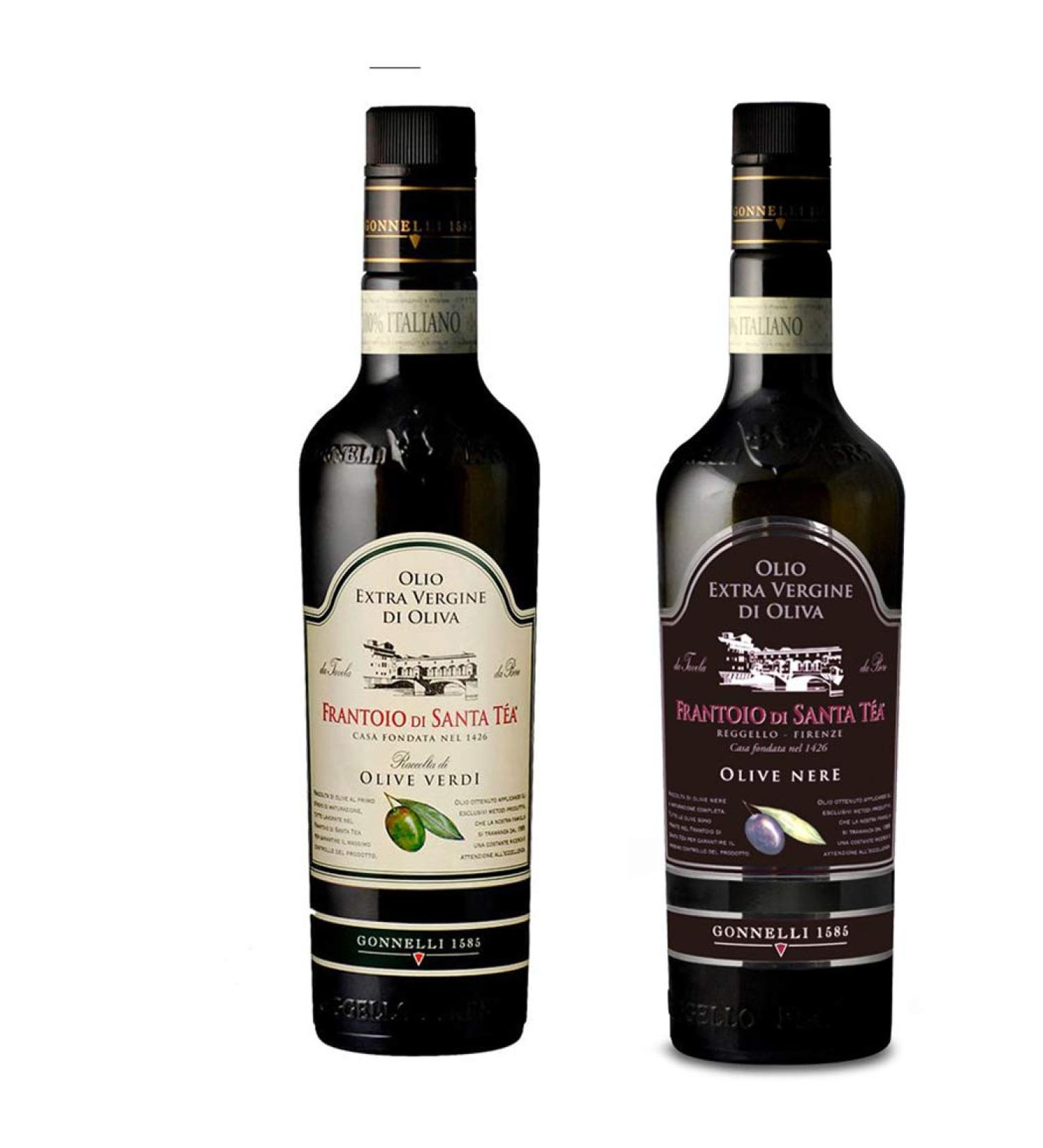  Frantoio di Santa Tea Gonnelli Extra Virgin Olive Oil - Harvest Green Olives and Black Olives 500ml x 2 - Buy Online on GoSupps.com