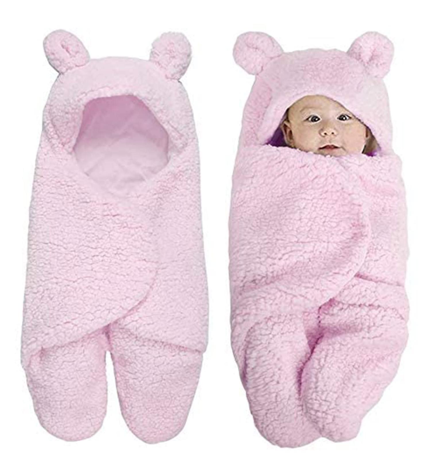 MUSUNFE Baby Girl Gifts Toy - Cute Unisex Newborn Clothes & Sleeping Bag Set | Thick Cotton Blankets & Plush Wrap | 0-6 Months (Pink) - Buy Online on GoSupps.com