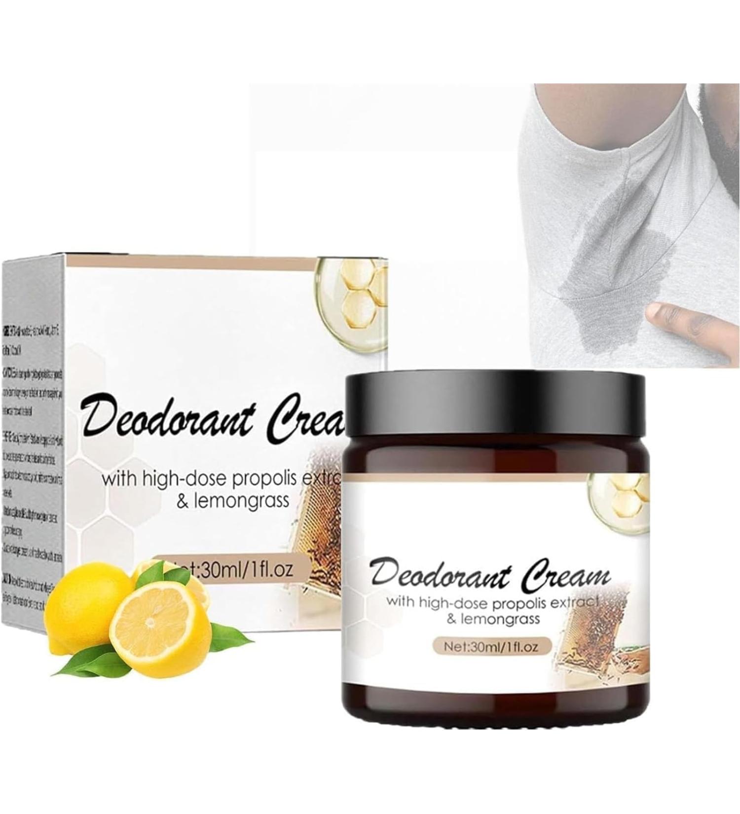 IFFANY Natural Deodorant Cream 30 ML Anti-Odor Underarm Cream Deodorant Cream with Propolis and Lemongrass Deodorizing Body Cream for Armpits - Buy Online on GoSupps.com