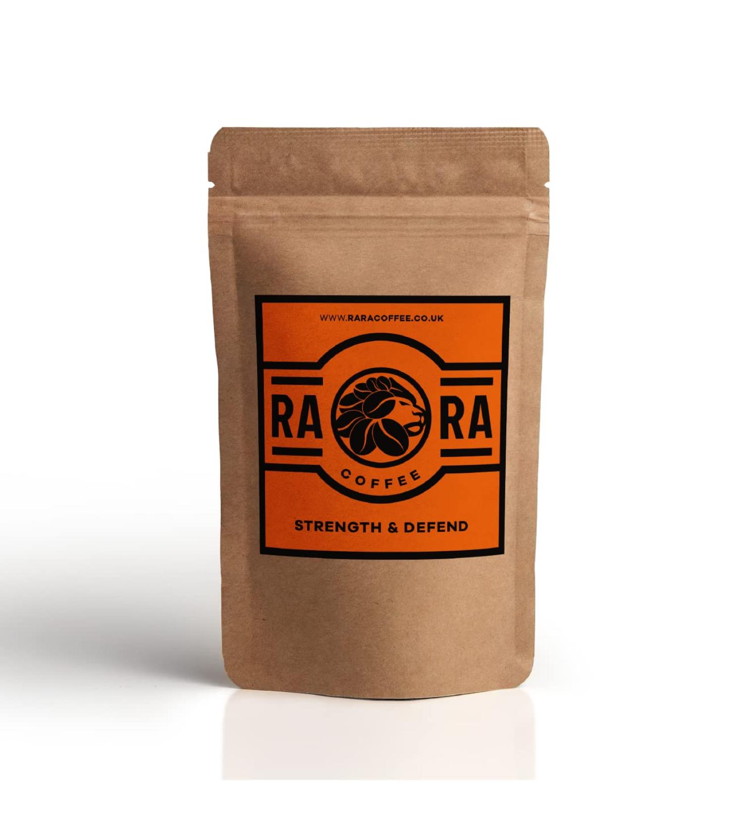 RARA Strength & Defend Mushroom Coffee - 100g - Full Roast Instant Arabica Coffee with Cordyceps Mushroom extract - Buy Online on GoSupps.com