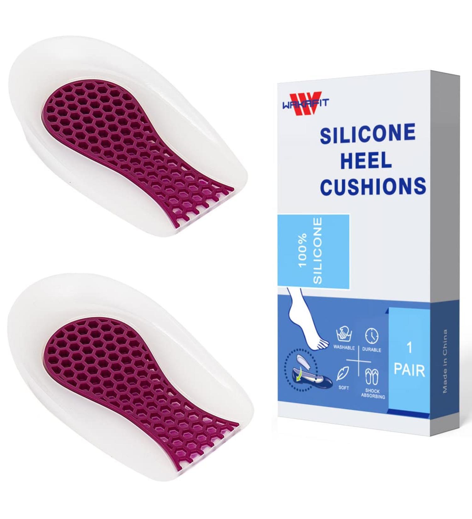 Silicone Gel Heel Cups for Plantar Fasciitis Relief | Women's 4.5-8 | Heel Spurs Cushion - Buy Online on GoSupps.com