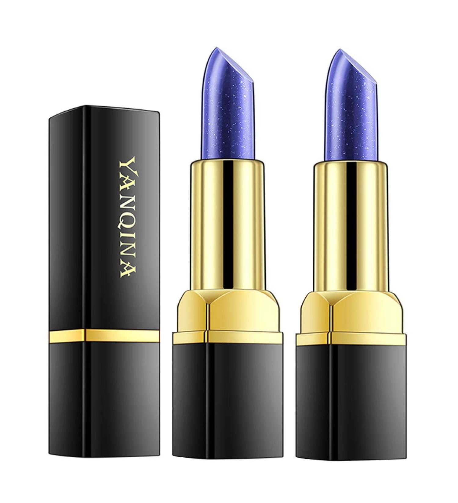 2 Pack Blue Color Changing Lipstick Magic Temperature Lip Balm - Long Lasting Moisturizing Gloss for Pink Lips - Waterproof Lip Tint Makeup (2 PCS) - Buy Online on GoSupps.com