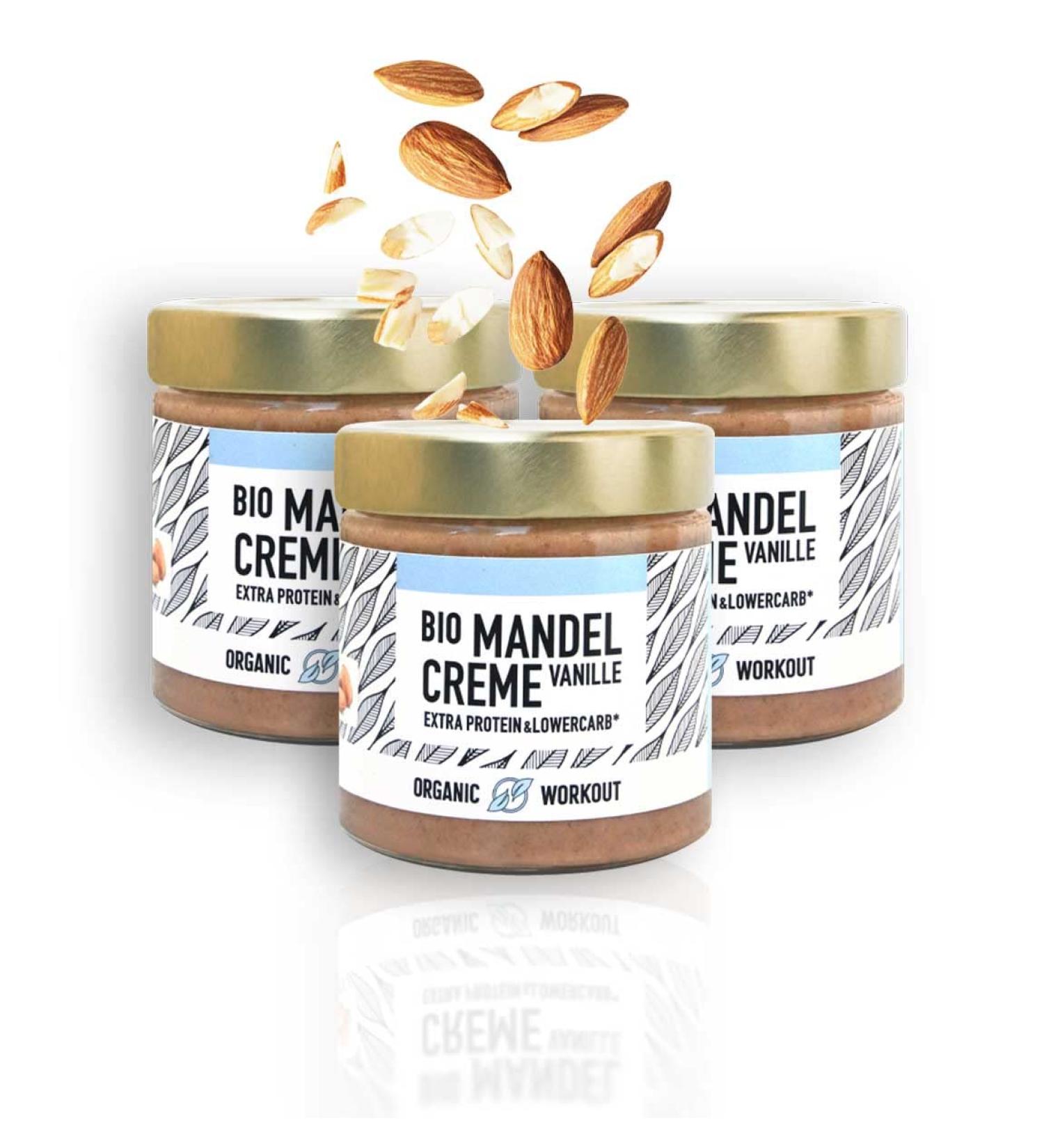 Organic Workout 3 Series: Sugar-Free Almond & Whey Protein Cream - Lower Carb Organic Erythritol | 570g Pack - Buy Online on GoSupps.com