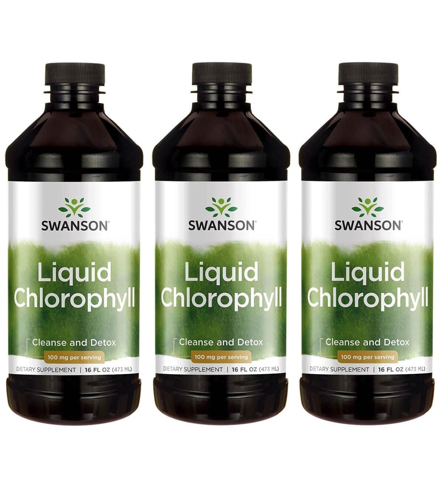 Swanson Liquid Chlorophyll 100mg - 16 fl oz (473ml) | Natural Detox & Energy Boost - Buy Online on GoSupps.com