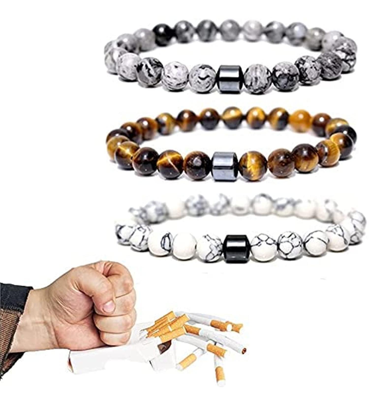 Gokame Smoking Cessation Bracelet Set | Anti-Anxiety & Positive Energy Bracelets for Men & Women | 8mm 3PCs Spiritual Quitting Companion - Buy Online on GoSupps.com