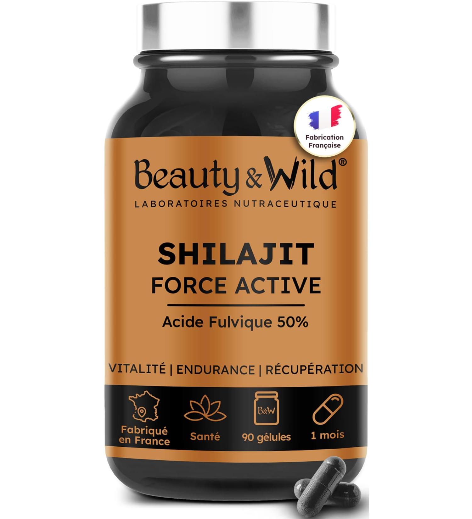 Shilajit Pur 1050 mg 50% Acide Fulvique 90 G lules Shilajit Himalaya nergie Vitalit & Performance Compl ment Alimentaire naturel Fabriqu en France - Buy Online on GoSupps.com