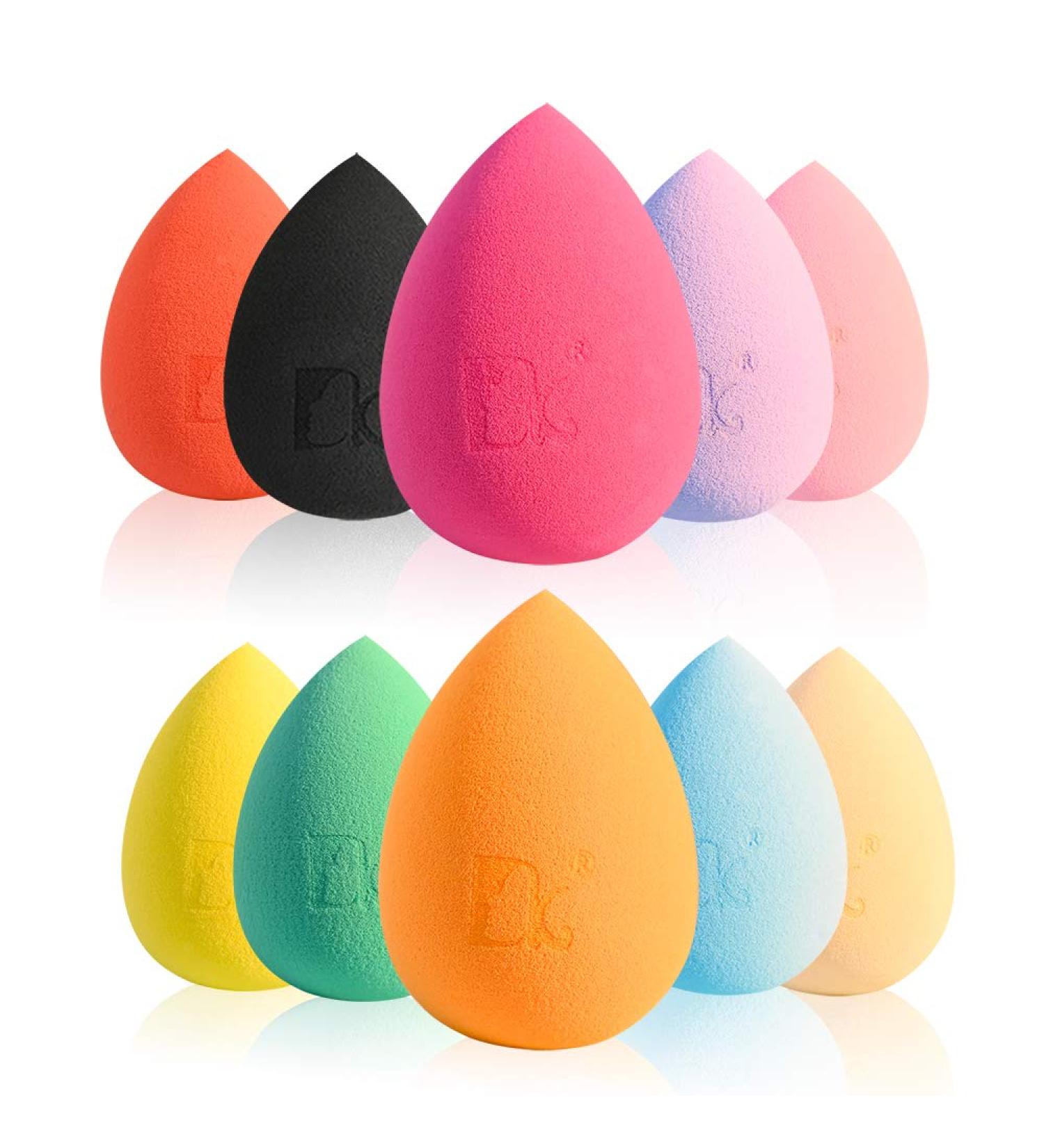 Dolovemk 10 Parts Makeup Sponge Mixer Set - Latex-Free Foundation Sponges in 10 Colors for Liquid Makeup - Handmade Craft - Buy Online on GoSupps.com