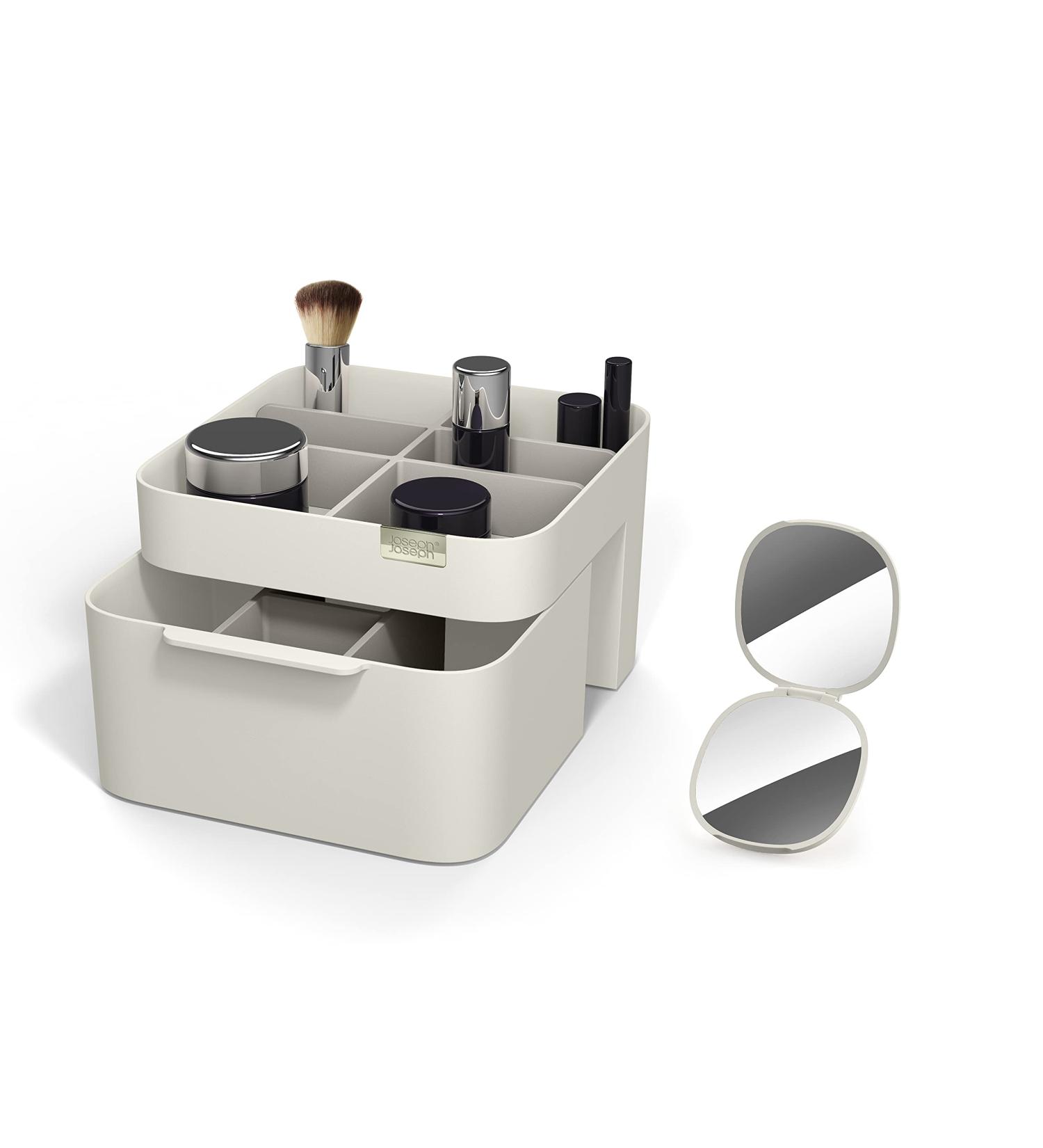 Joseph Joseph Make Me Up Compact Mirror & Cosmetic Organizer Set | Shell Mirror + Organizer for Travel & Beauty - Buy Online on GoSupps.com