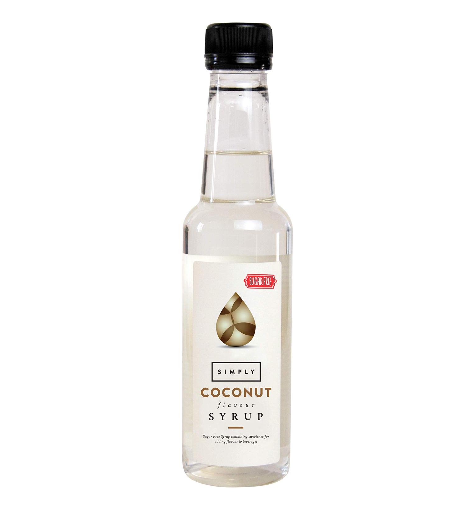 Simply Sugar Free Coconut Syrup Low Calorie Vegan & Nut Free Flavoured Syrup for Coffee Cocktails & Baking (250ml)