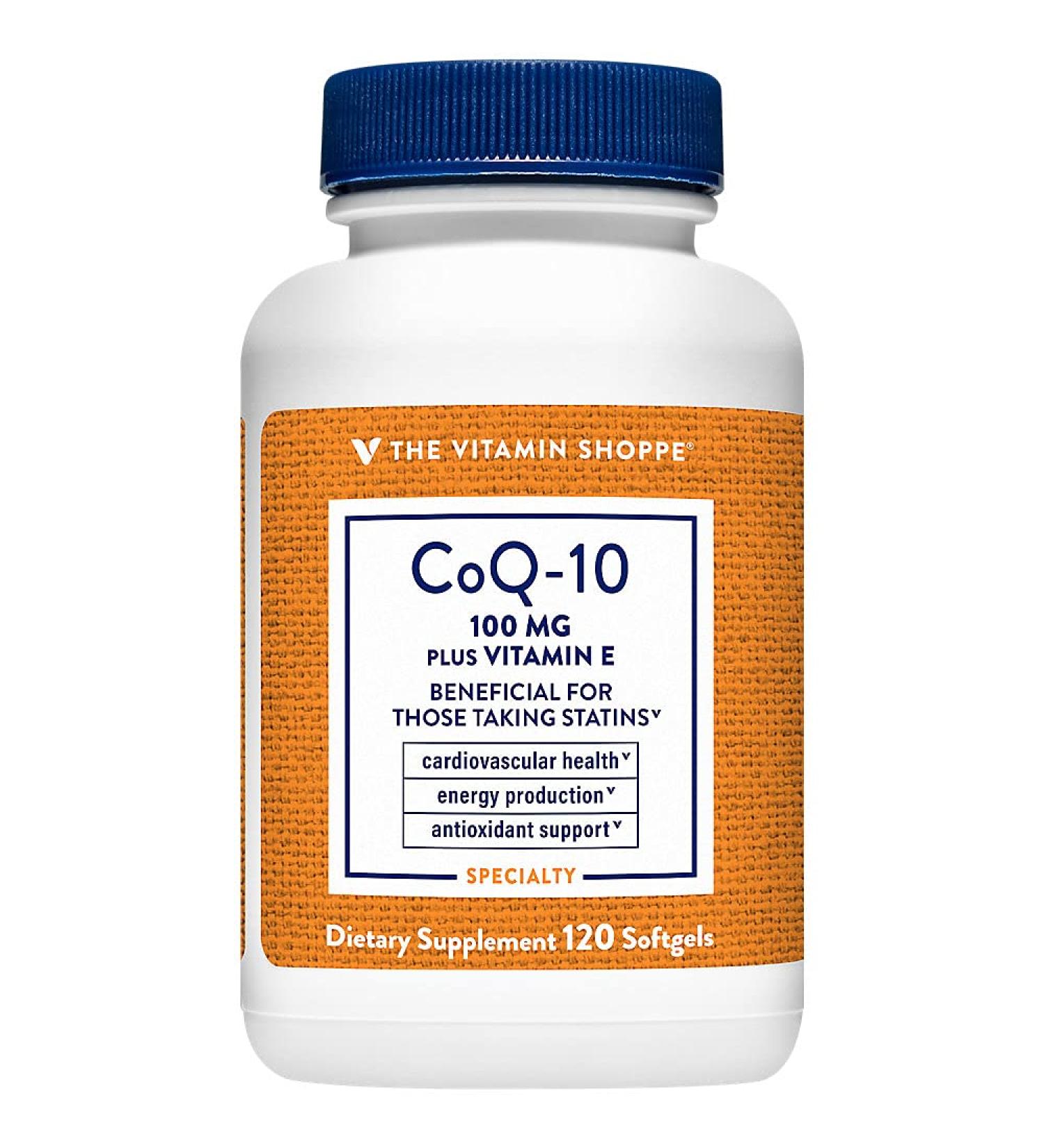 Shop The Vitamin Shoppe CoQ-10 Plus Vitamin E 100MG | Supports Heart Health & Energy | 120 Softgels - Buy Online on GoSupps.com