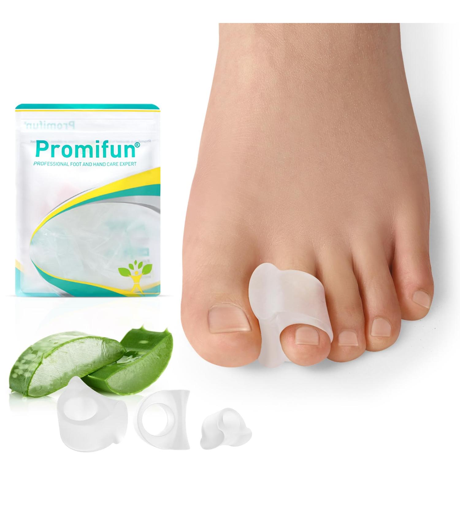 Toe Separators for Overlapping Toes - Aloe Vera Toe Spacers for Hammer Toe Relief & Alignment | 12 Pack 3 Sizes - Promifun - Buy Online on GoSupps.com