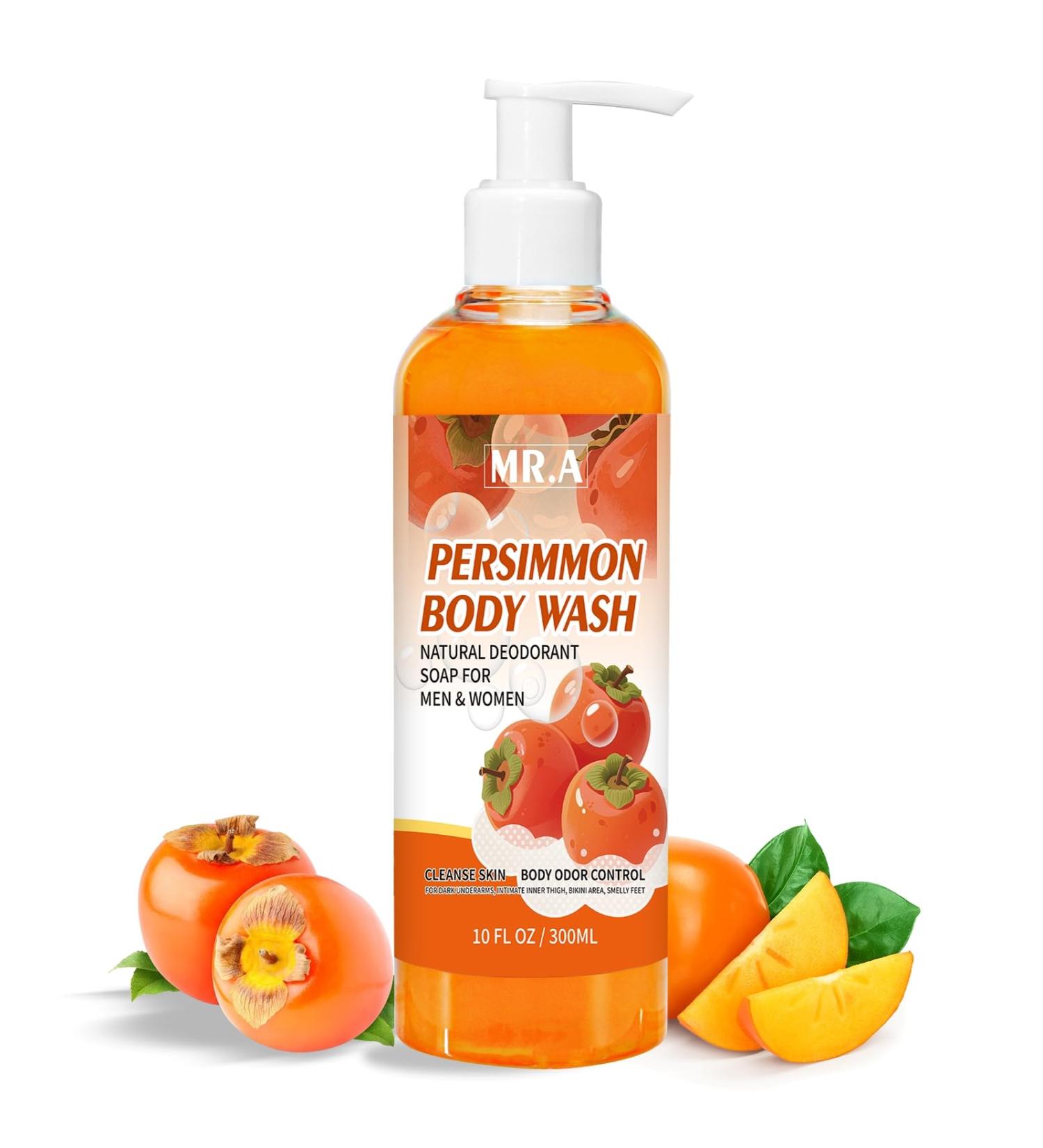 MR.A Persimmon Body Wash for Strong Body Odor Persimmon Liquid Soap for Old People Smell Nonenal Eliminator Purifying & Deodorizing Wash 10FL OZ - Buy Online on GoSupps.com