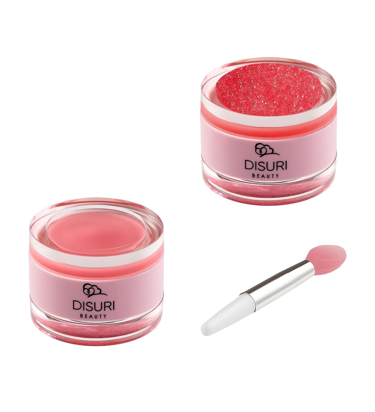 DISURI Beauty Lip Mask and Lip Scrub Set - Moisturizing Lip Scrub for Exfoliating and Smoothing Lips Cruelty-free - Improves Texture Hydrates and Softens Chapped Dark Lips Skin - (Strawberry) - Buy Online on GoSupps.com