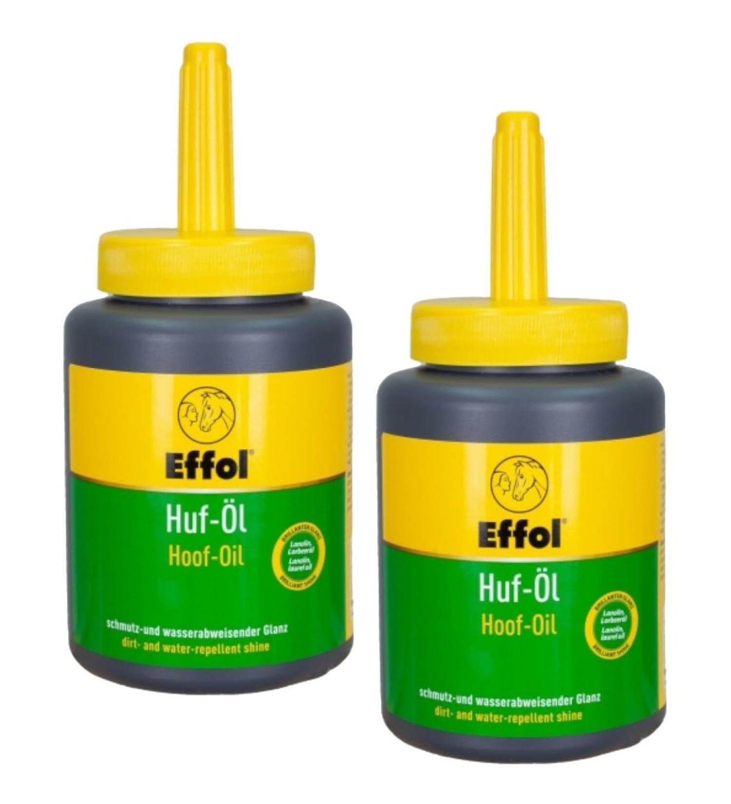 Effol RL24 Huf Oil - Dirt Repellent Hoof Care with Brush | Brilliant Shine | Lanolin & Laurel Oil | 2x 475ml Set for Horses - Buy Online on GoSupps.com