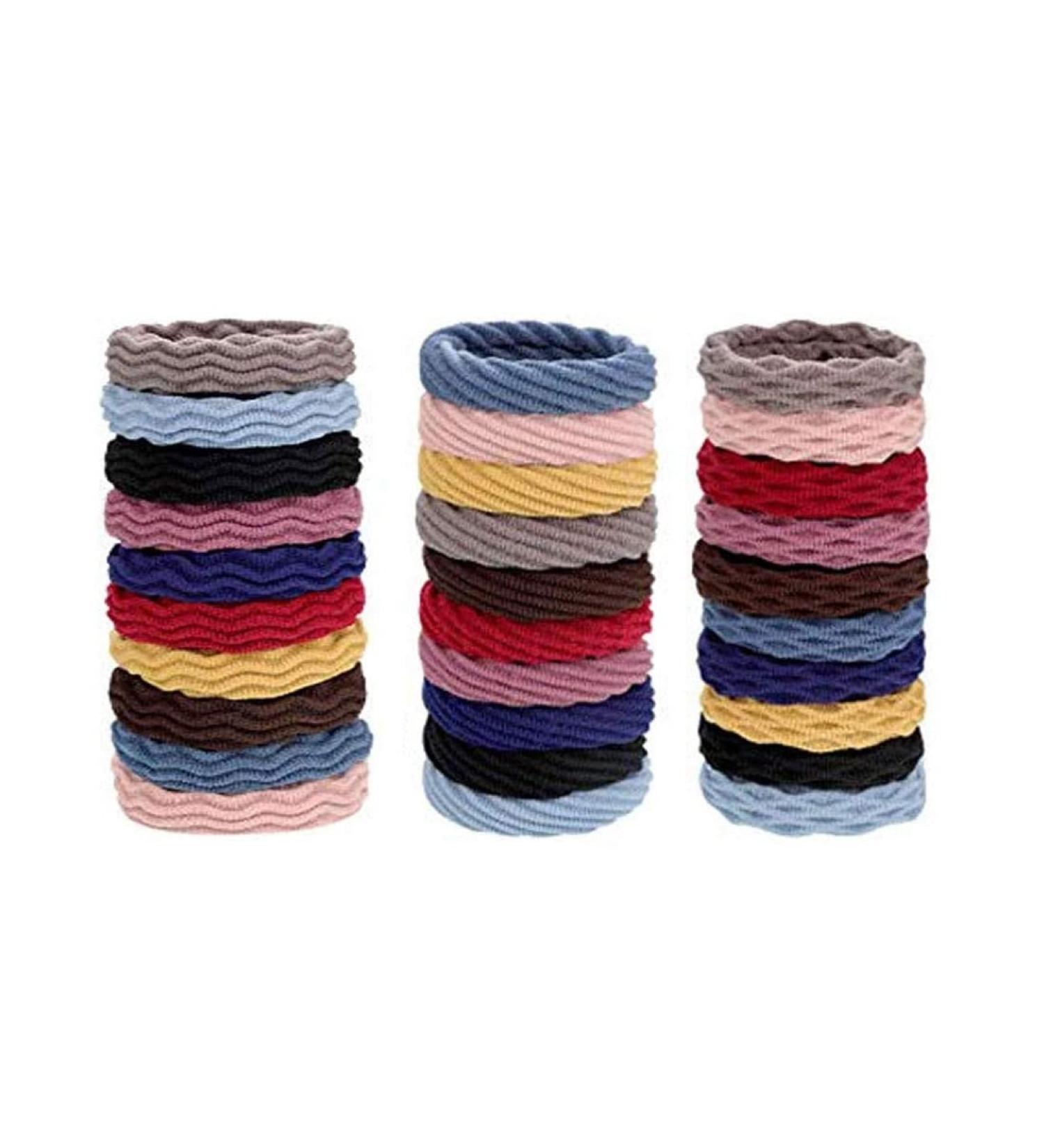 Liujzzj 30-Piece Cotton Hair Tie Set for Women - Colorful Ponytail Bands & Hair Rubber Bands - Buy Online on GoSupps.com