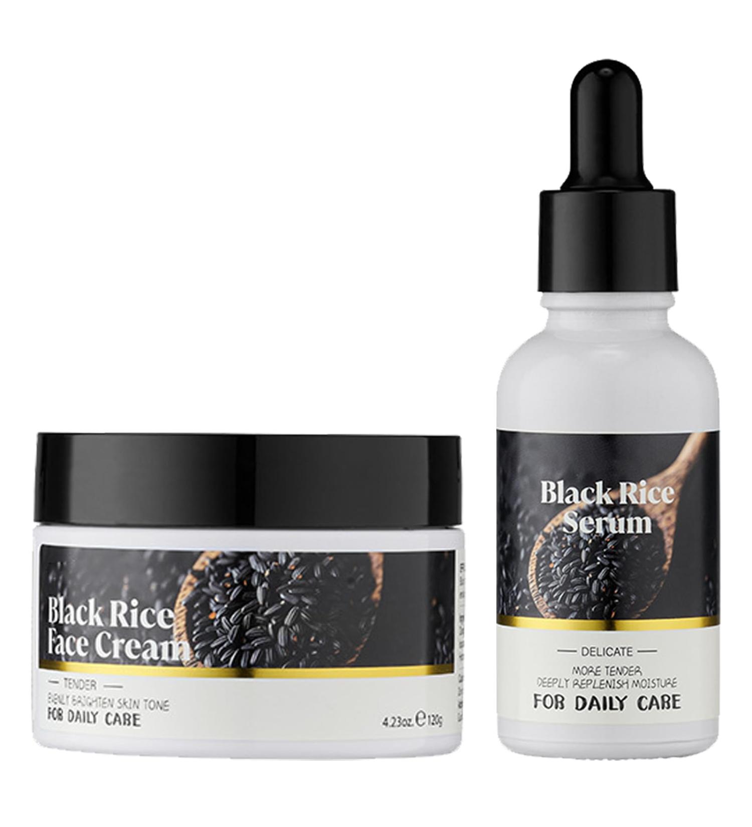 Facial serum facial cream for rice antiaging facial cream for all skin types improves rough skin makes elasticity Black Rice Serum Cream Set - Buy Online on GoSupps.com