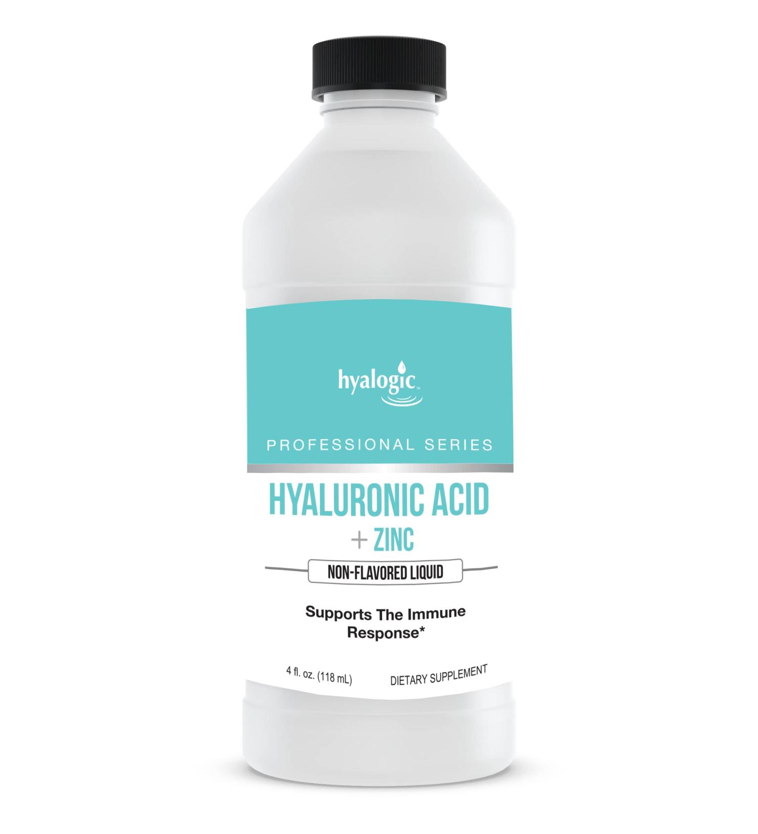 Hyalogic Liquid Zinc Supplement (4 Oz) with Hyaluronic Acid for Immune Support - Men and Women - Gluten-Free & Cruelty-Free - Buy Online on GoSupps.com