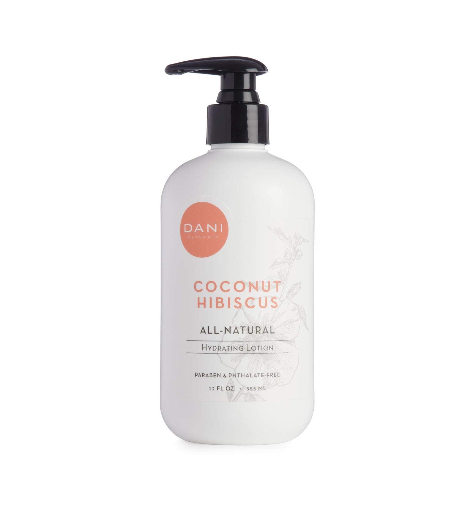 DANI Natural Hand & Body Lotion - Coconut Hibiscus 12oz | Natural & Organic Ingredients - Buy Online on GoSupps.com